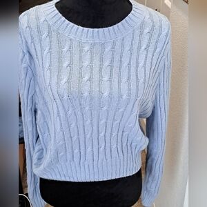 Divided Baby Blue Cropped Sweater Size XL